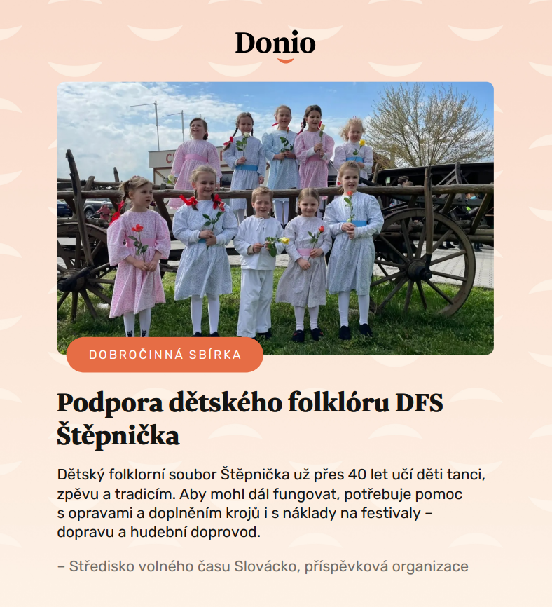 Podpořte Štěpničku v Nadačním fondu Donio ♥