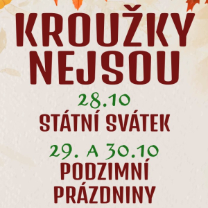 Jak to máme o podzimních prázdninách a státním svátku ?